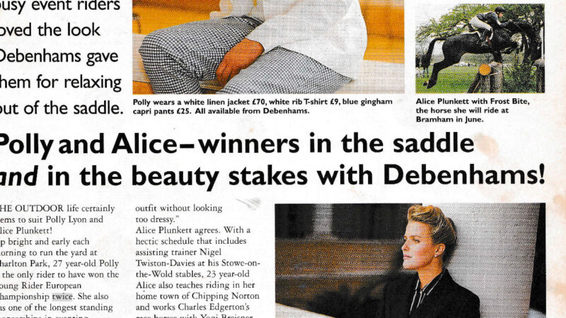 Polly and Alice – winners in the saddle and in the beauty stakes with Debenhams